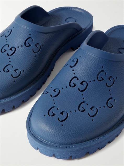 gucci blue rubber slides|gucci clogs rubber women's.